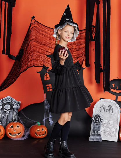 Arshiner Girls Dress Long Sleeve a Line Loose Swing Ruffle Tunic Dresses